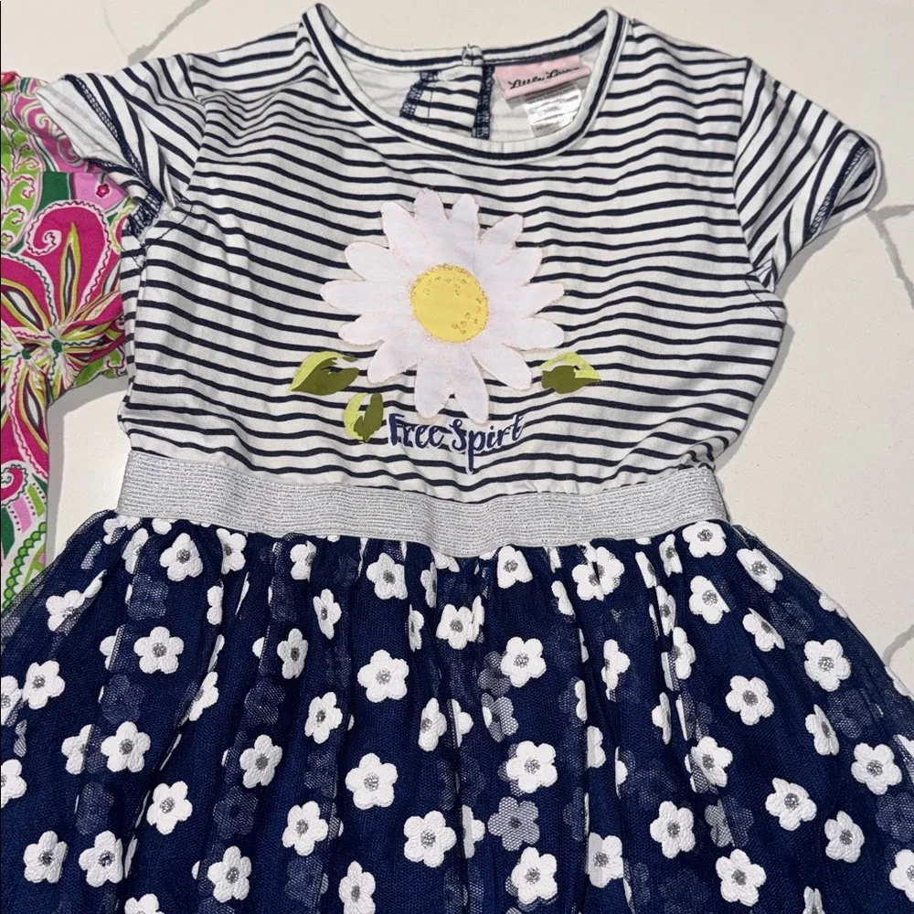 Two Girls Spring Summer Short Sleeve Dresses 4T